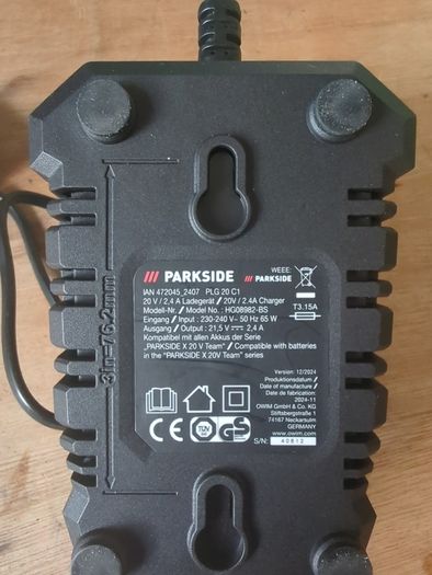 Parkside 2.4amp  20v charger