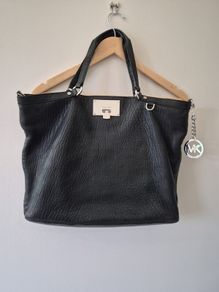 Black Leather Michael Kors Tote Bag J1