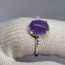 (Sz: N) Purple Jade Ring in Sterling Silver 2.23 Ct. Image 6