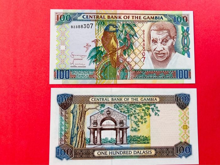 Gambia.  100  Dalasis.     Pick  29a ( Uncirculated )