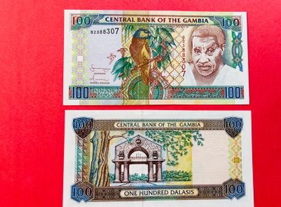 Gambia.  100  Dalasis.     Pick  29a ( Uncirculated )