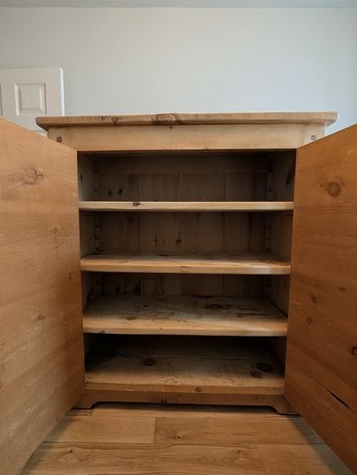 Rustic Solid Wood Faux-Apothecary Cupboard