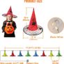 8 PCS Hanging Witch Hat with Remote Battery Operated String Lights, Outdoor Waterproof Halloween Decoration Lights, Lighted Spider Hats for Front Porch, Yard, Patio, Garden, Tree, Party Decor Image 3