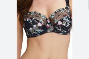 Fantasie Kimberley - Underwired Side Support Bra 30F and Briefs XS - Black Floral - BNWT RRP 58