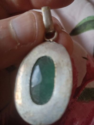emerald pendant 925 silver