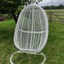 Hanging Egg Chair Rattan Style Cushion & Metal Image 3