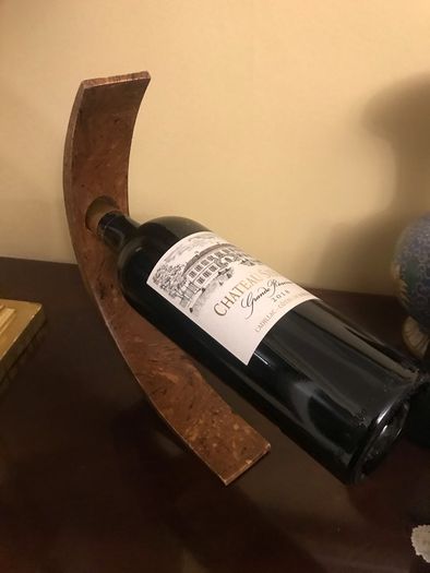 Olive Wood Wine Bottle Stand
