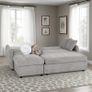 Silver Fabric Corner Sofa Bed Image 3