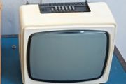 Mid-20th Century Black + White Portable Television