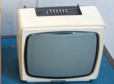 Mid-20th Century Black + White Portable Television