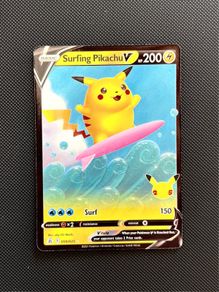 Pokemon Cards Pikachu Set 4 Cards Surfing V VMAX Flying V Base Set Celebrations 25th NM