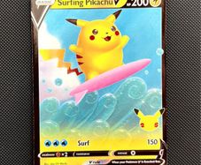 Pokemon Cards Pikachu Set 4 Cards Surfing V VMAX Flying V Base Set Celebrations 25th NM