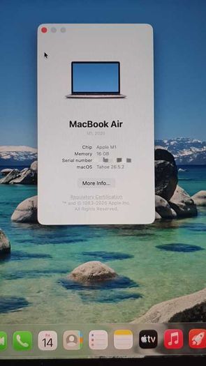 MacBook Air M1 13-inch 2020 - Apple M1 | 16GB RAM | 256GB SSD | Retina