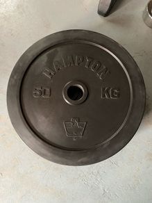 Pair of HAMPTON 50kg Olympic weight plates , brand new.