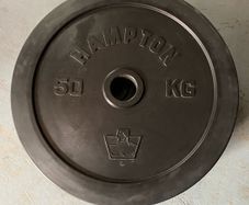 Pair of HAMPTON 50kg Olympic weight plates , brand new.