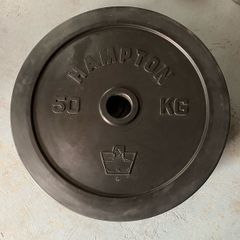 Pair of HAMPTON 50kg Olympic weight plates , brand new.