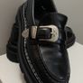 Sandro Black Leather Loafers-size 39/UK 6 Image 4