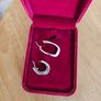 9ct White Gold Double Hoop Earrings /Mint Cond Image 2