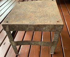 vintage industrial stool / table