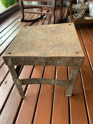 vintage industrial stool / table
