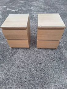 Two lovely bedside lockers with glass tops