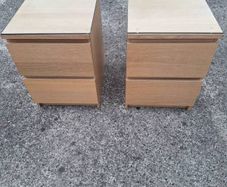 Two lovely bedside lockers with glass tops