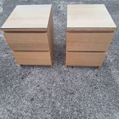 Two lovely bedside lockers with glass tops