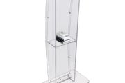 Acrylic Podium, 119 cm Tall, Clear Acrylic Podium Stand with Wide Reading Surface &amp; Storage Shelf, Floor-standing Clear Pulpits Acrylic for Church