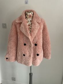 jacket Bnwt pink double breasted fur jacket size small