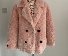 jacket Bnwt pink double breasted fur jacket size small