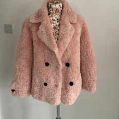 jacket Bnwt pink double breasted fur jacket size small