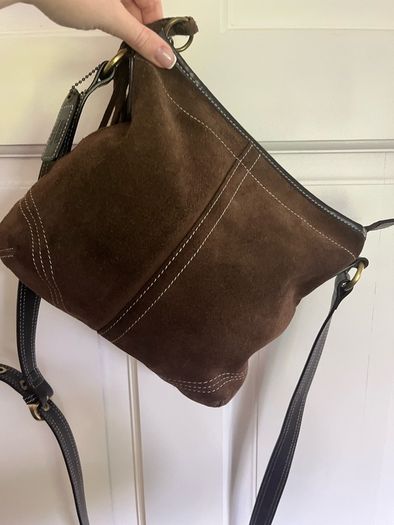 Coach Handbag Suede Brown Handbag