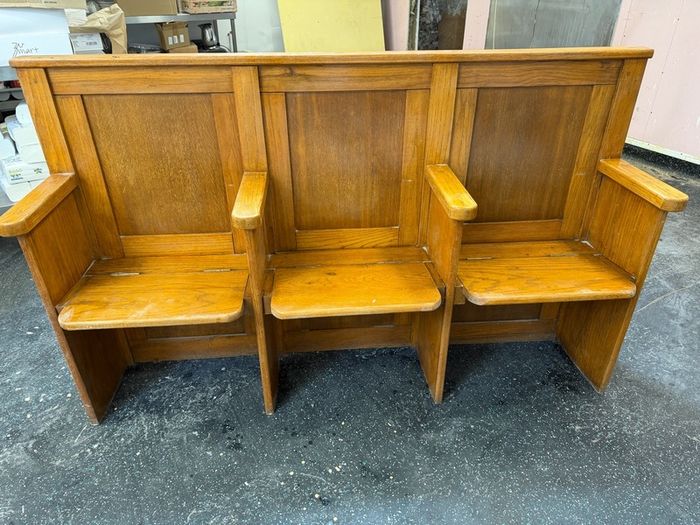 3 Seat Oak Church Pew