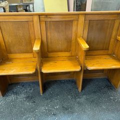 3 Seat Oak Church Pew