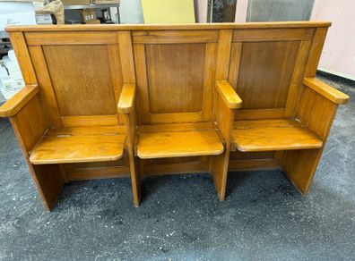 3 Seat Oak Church Pew