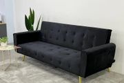 Black Velvet Sofa Bed. Stylish, Comfy &amp; Practical