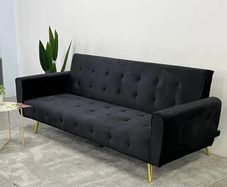 Black Velvet Sofa Bed. Stylish, Comfy & Practical