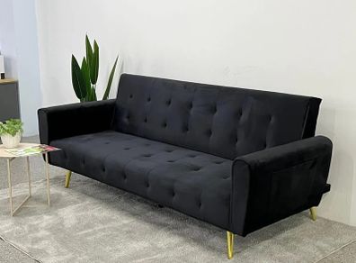 Black Velvet Sofa Bed. Stylish, Comfy & Practical