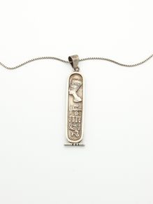 Vintage 925 Sterling Silver Egyptian Pharaoh Necklace