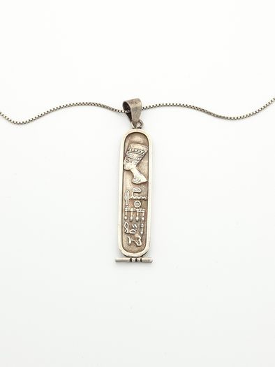 Vintage 925 Sterling Silver Egyptian Pharaoh Necklace