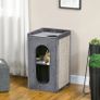 81cm Cat Scratching Barrel, with Two Cat Houses for Indoor Cats, Grey Image 8