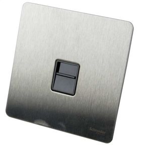 Schneider Ultimate - 1 Gang Screwless Secondary Telephone Socket Black GU7462BSS