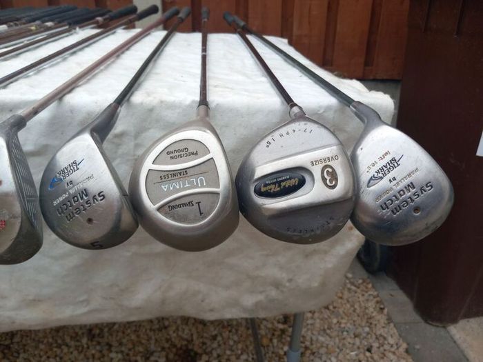 A Selection Of Golf Clubs.  All Left Handed Clubs