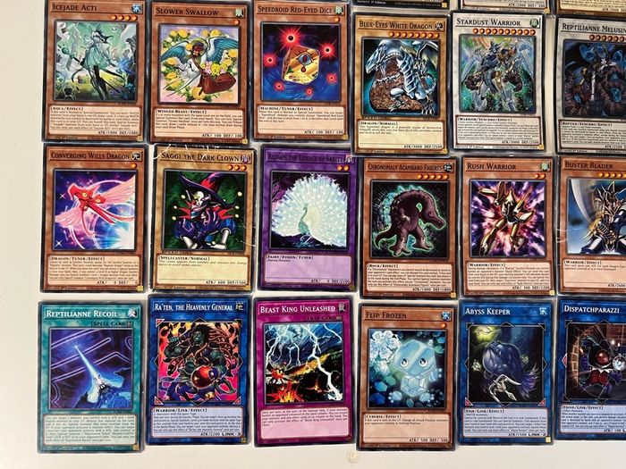 Bundle of 40 1st Edition Yugioh Cards including Blue Eyes White Dragon (36 from 2020 and 4 1996) Yu-Gi-Oh