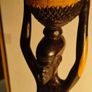 African Wood Sculpture of Woman pregnant Carrying Basket on her Head. East African Art Statue. Traditional Hand-Carved Figurine Image 10