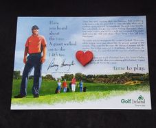 Ireland Postcard : Golf Ireland " 3 Irish Open " Padraig Harrington , Time to Play Postcard - 2010