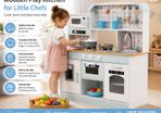 Wooden Kids Play Kitchen with Lights and Sounds White