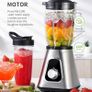 1200W Blender Smoothie Maker 2 in 1 Smoothie Blender with 1.5L Glass Jug & 650ML Travel Cup, 3 Speed Jug Blender, Professional Blenders for Smoothies, Shakes, Frozen Drinks, Ice, Sauces, Silver Image 6