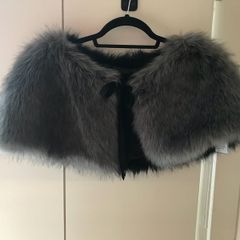 Faux fur cape