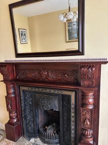 Wood Fireplace with insert and mirror